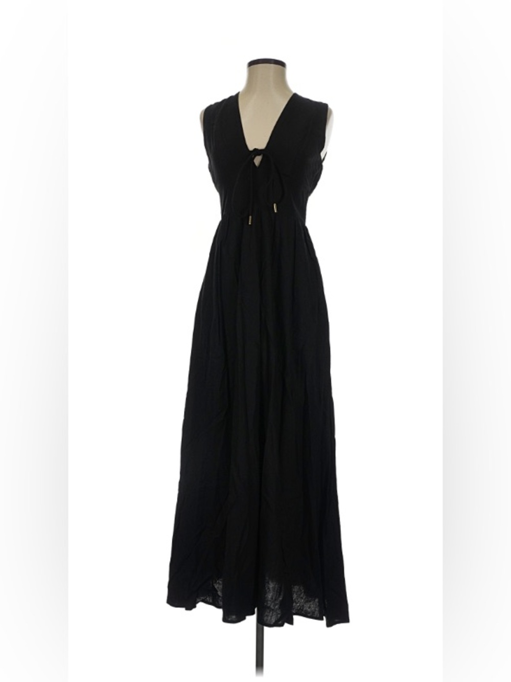 Christian Lacroix long black linen blend dress